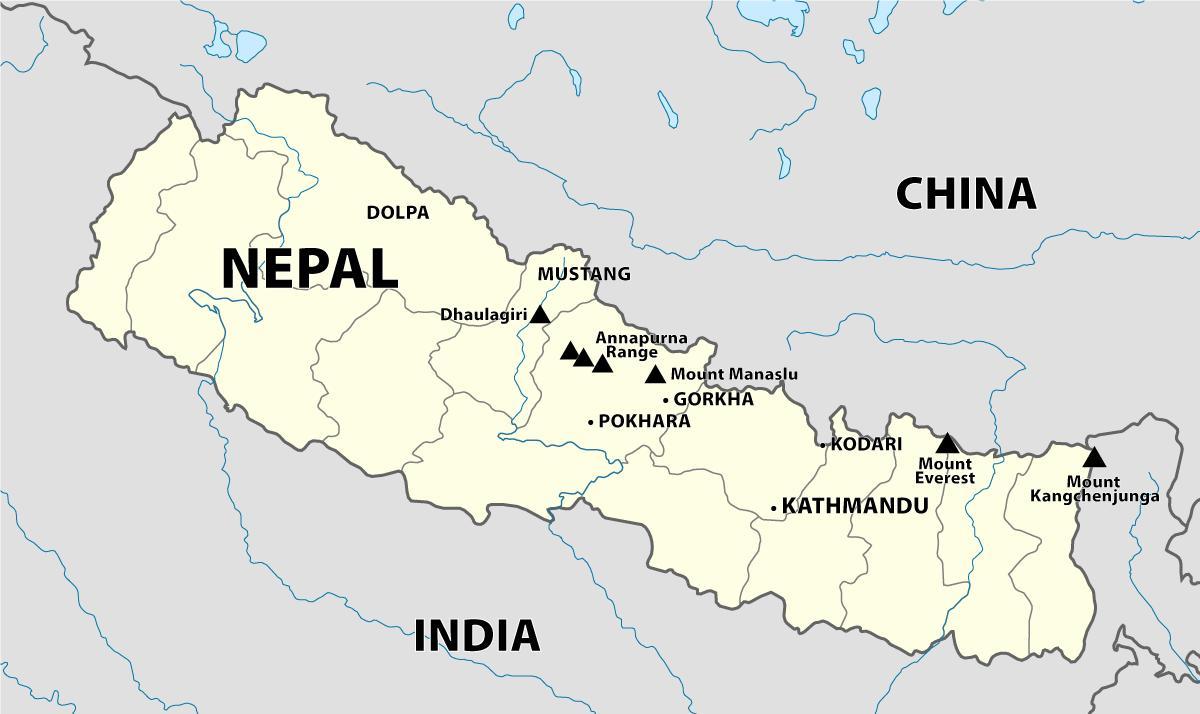 הודו נפאל הגבול מפה