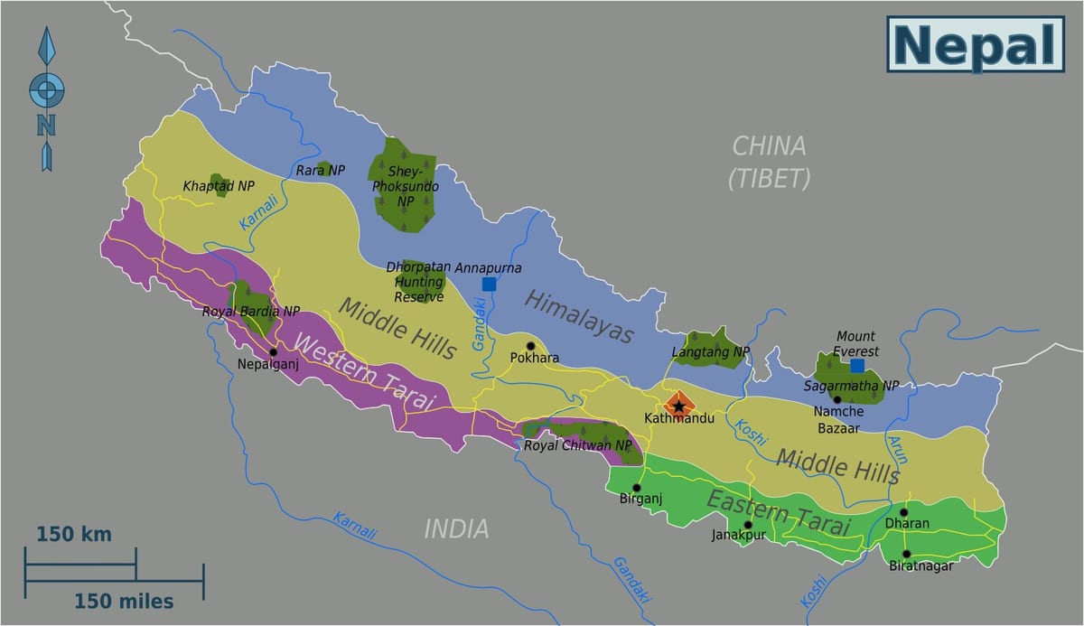 המפה המקורית של נפאל