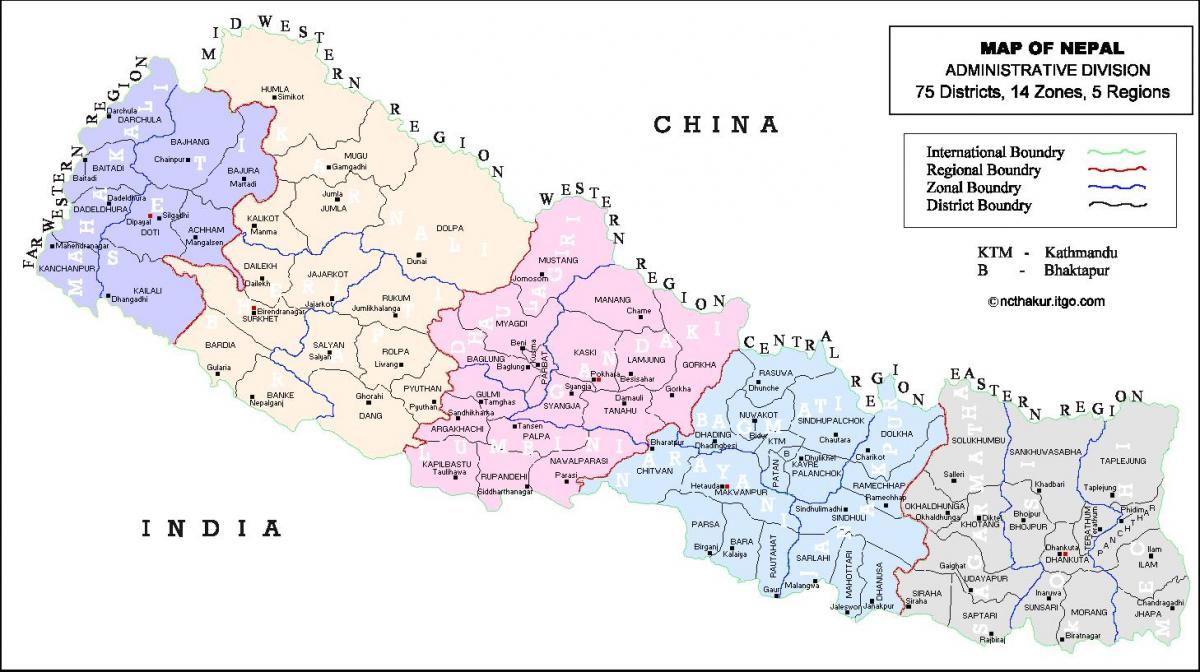 נפאל כל מחוז מפה