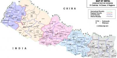 נפאל המפה הפוליטית עם המחוזות