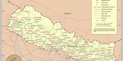 הודו נפאל הגבול מפת הדרכים